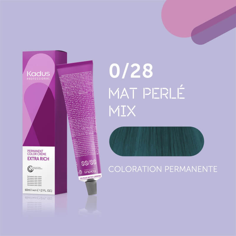 Coloration permanente 0/28 mat perlé mix Kadus 60ML