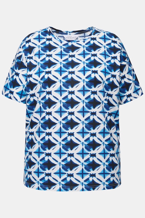 Oversized-Shirt, Batik-Print, Rundhals, Halbarm