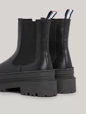 Botas Chelsea de couro com travas robustas