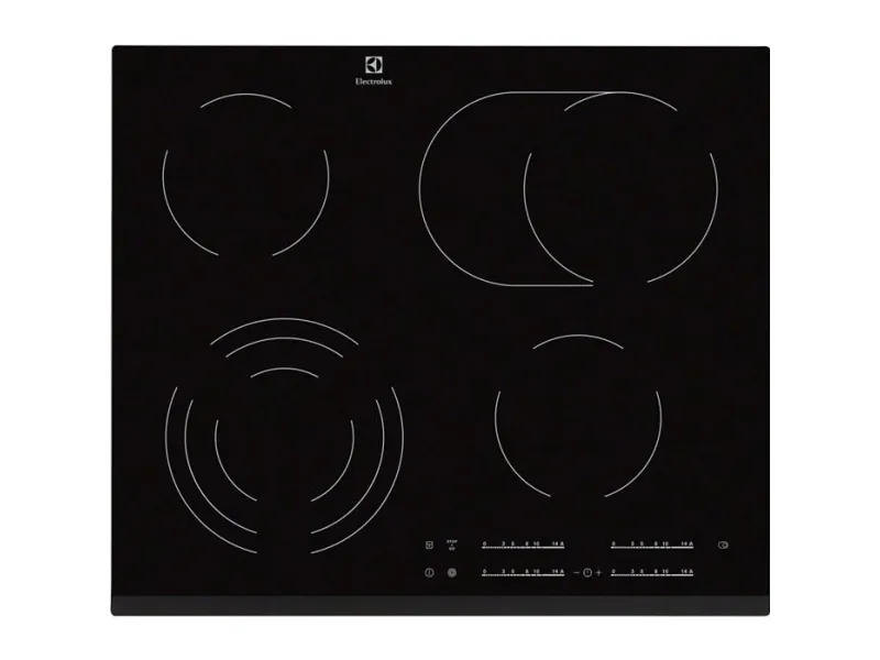 Electrolux EHF6547FXK, Sort, Indbygget, Keramisk, 4 zone(s), 4 zone(s), Simre