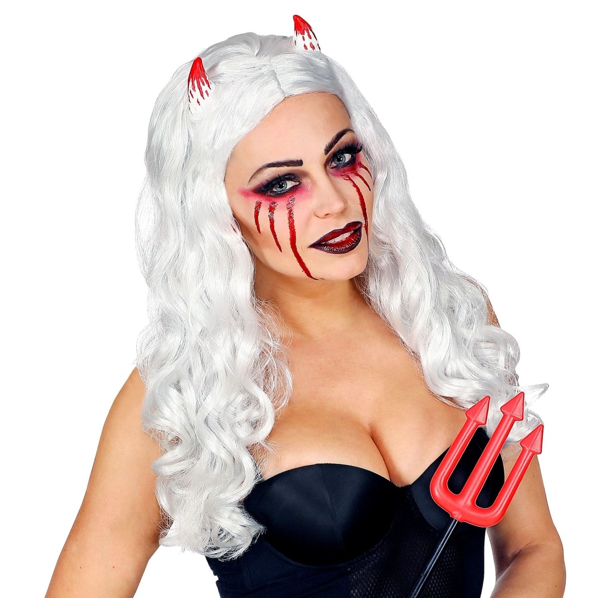 Halloween Pruik Wit Slag