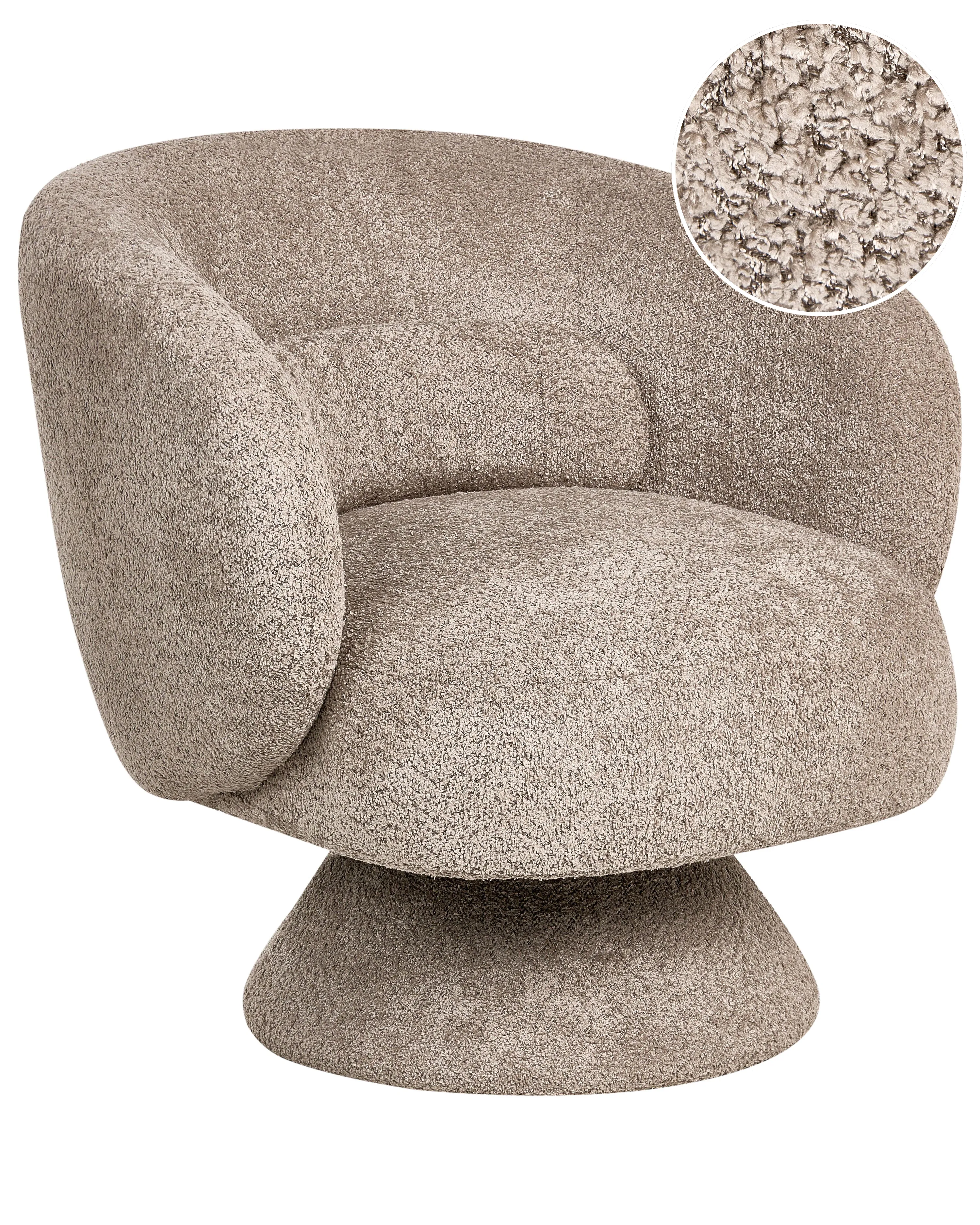 Draaifauteuil LIEKSA Bouclé Beige
