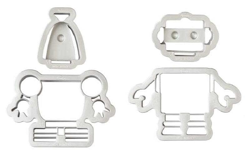Guetzli-Ausstecher-Set 4 Stück, RoboterAusstechformen-Set mit Robotermotiv