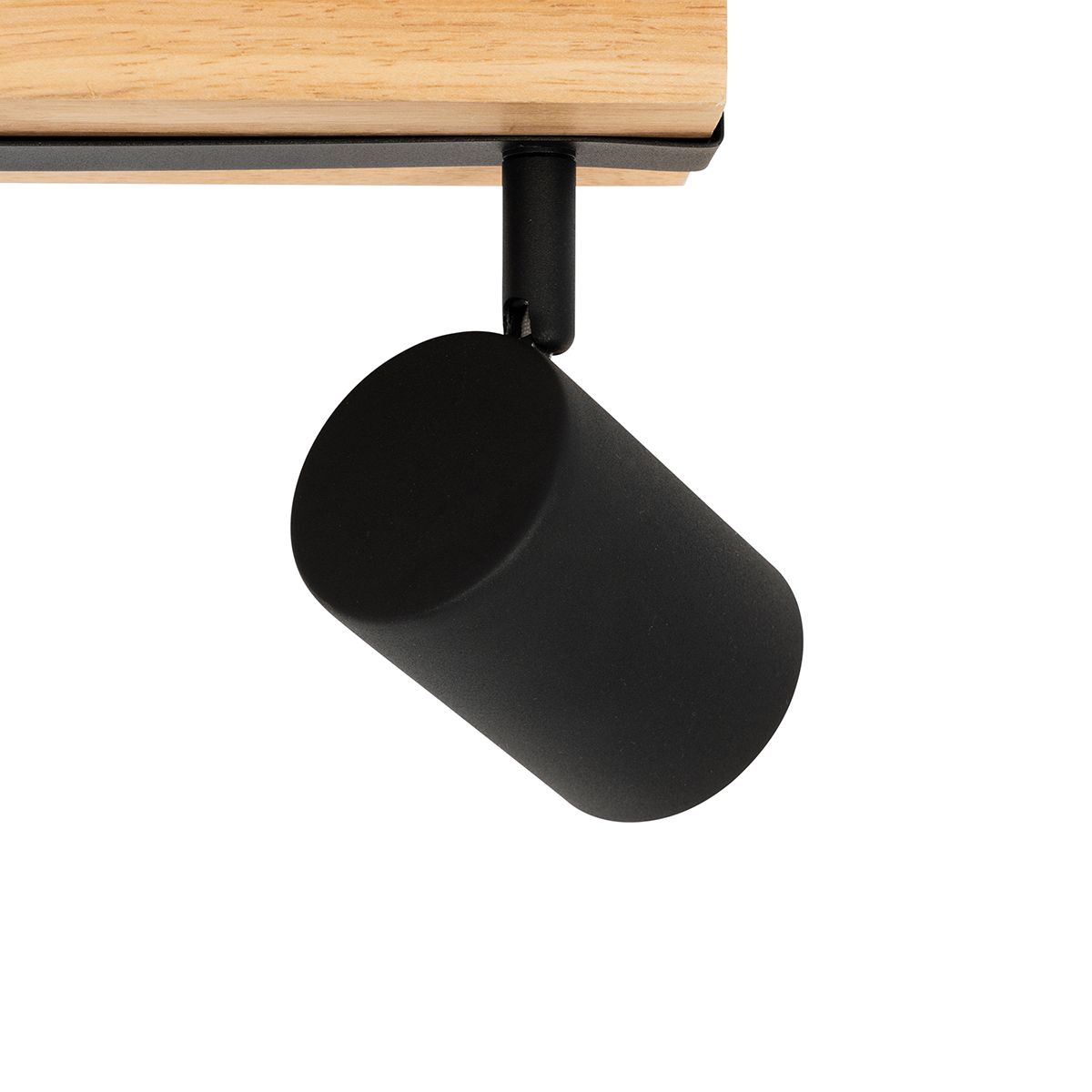 Smart plafondspot zwart met hout 2-lichts draai- en kantelbaar incl. Wifi GU10 50mm - Jeana