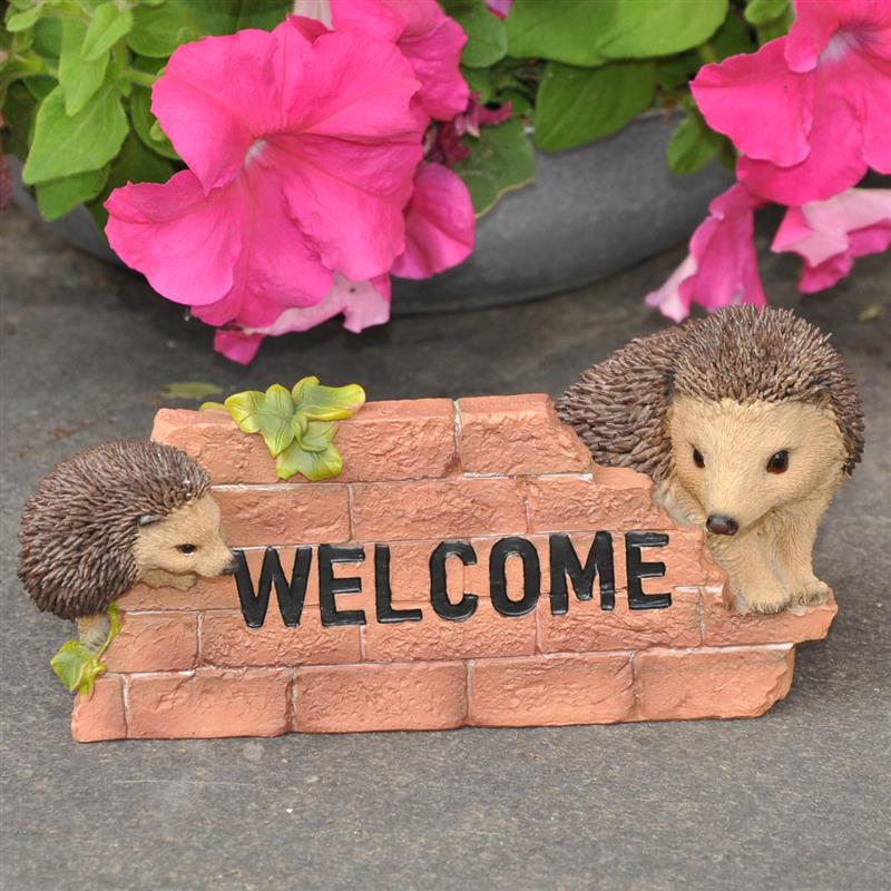 Dazikemo Gartenfigur Dekofigur Igel Willkommen