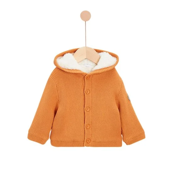 Cœur de pain d'épice Veste tricot capuche   Brown        de               P'tit bisou