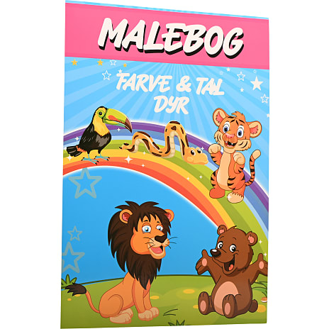 Malebog farver og numre - dyr