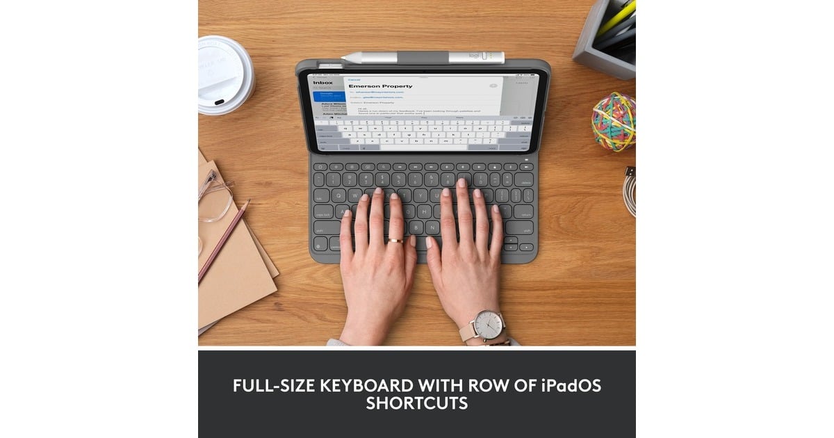 LogitechSlim Folio voor iPad (10e generatie), toetsenbord  (EU lay-out (QWERTY))