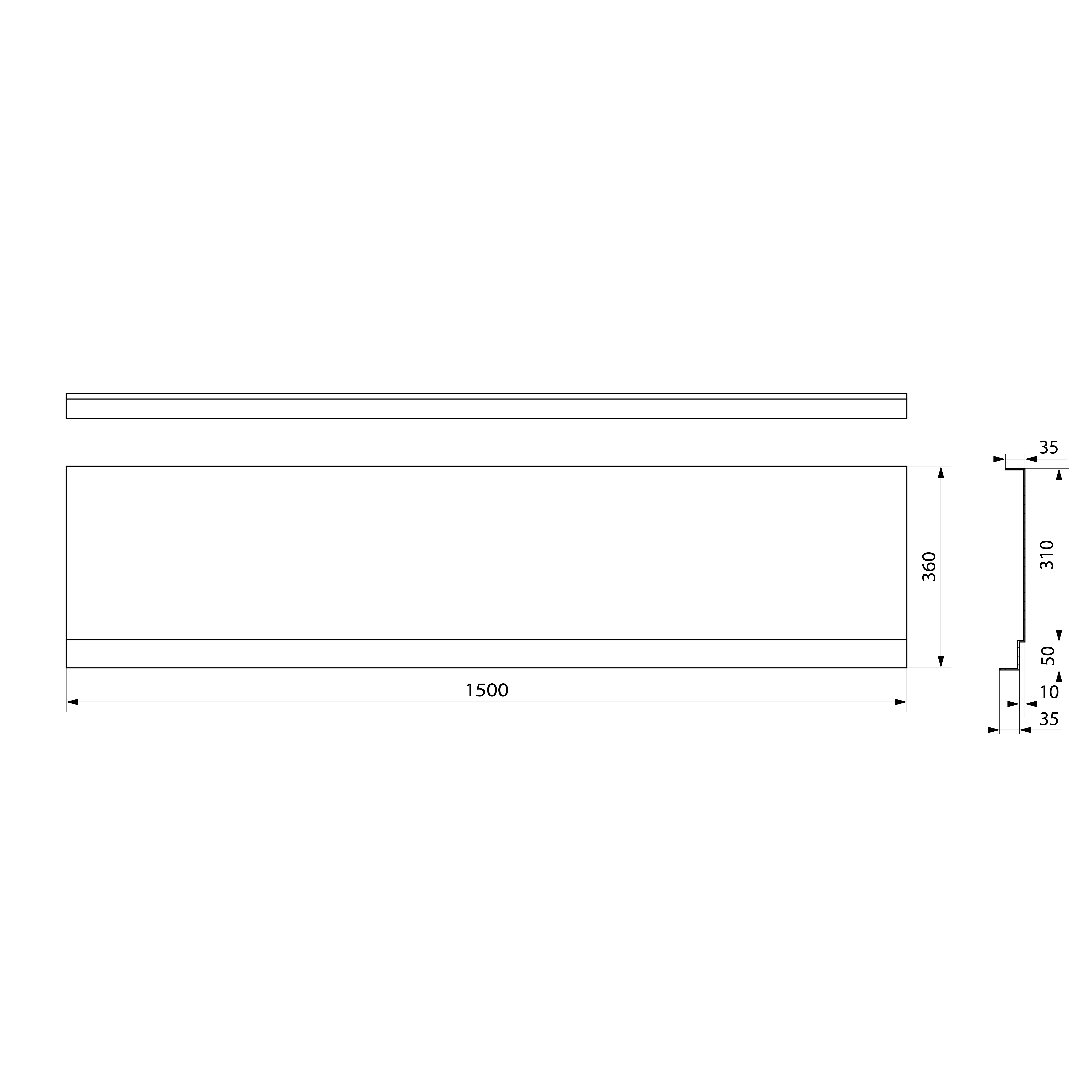 Polysan Deep Plain Nika douchebakpaneel 150x36cm wit