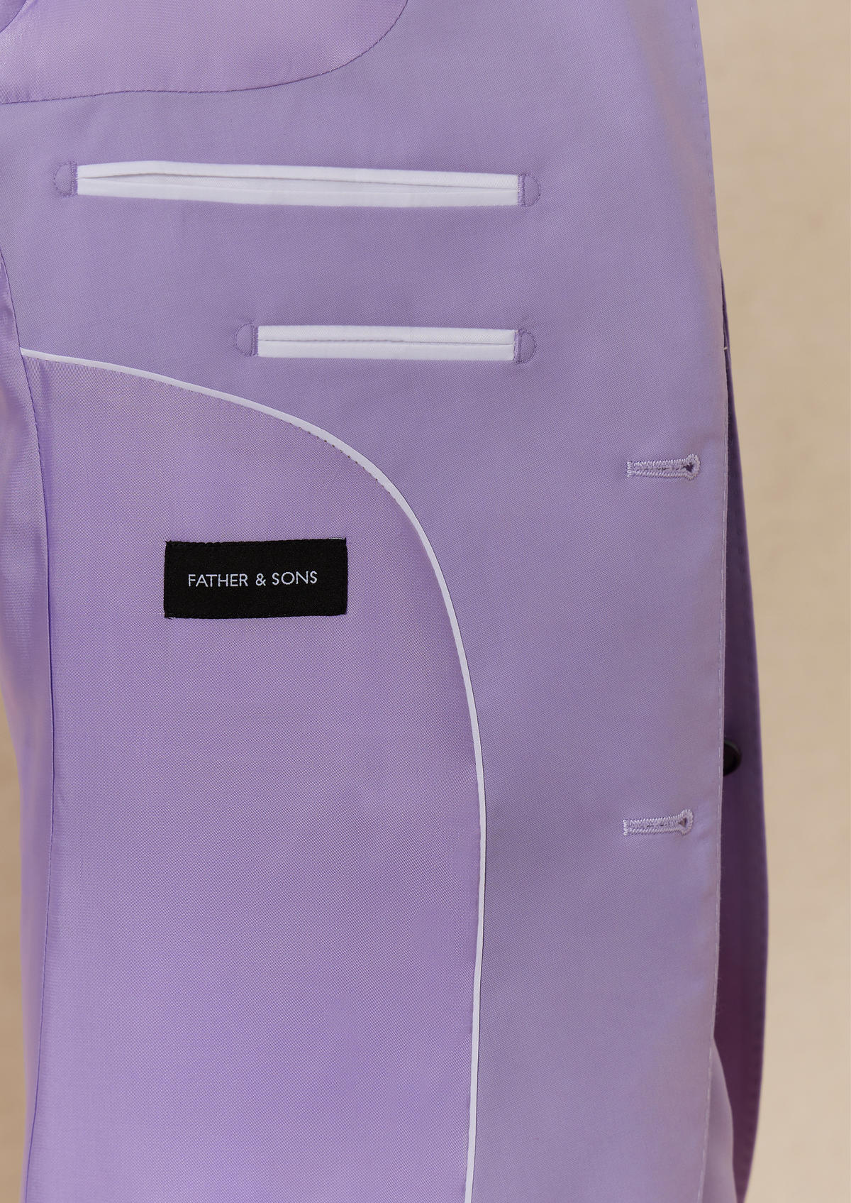 Costume 2 pièces Slim en laine unie lilas
