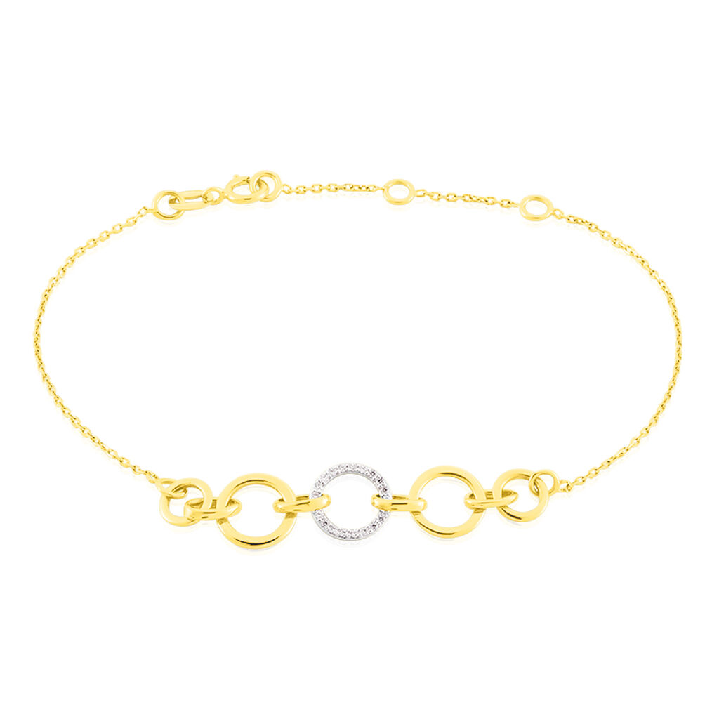 Bracelet Lutzele Or Bicolore Oxyde De Zirconium