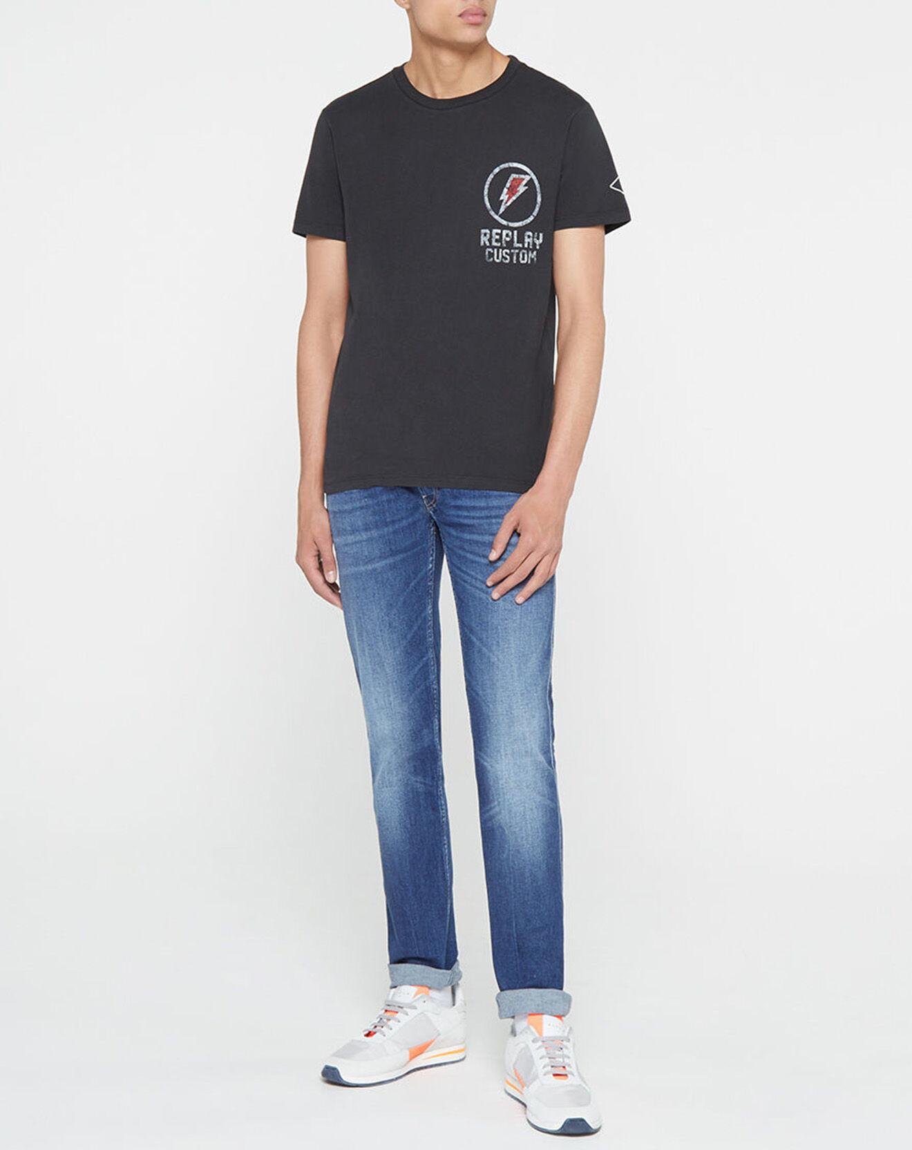 Replay T-Shirt storm custom noir