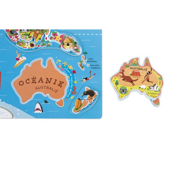 Puzzle 92 pièces magnétique du monde