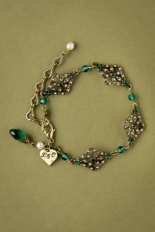 Lovely Victoriaanse filigraanarmband in smaragd