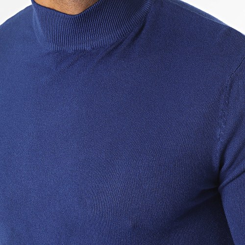 Pull Col Cheminée Bleu Roi