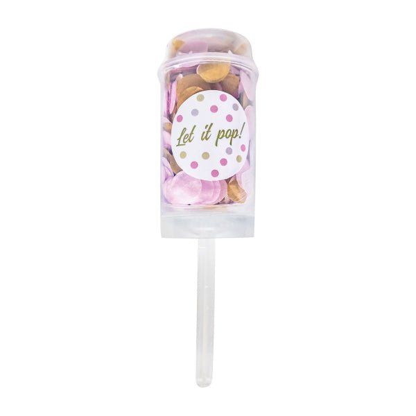 Roze Wit Beige Confetti Kanon 18cm