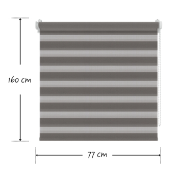 Decosol duo rolgordijn lichtdoorlatend t.b.v. draaikiepraam antraciet (kleurnr. 4309) 77x160 cm (bxh)