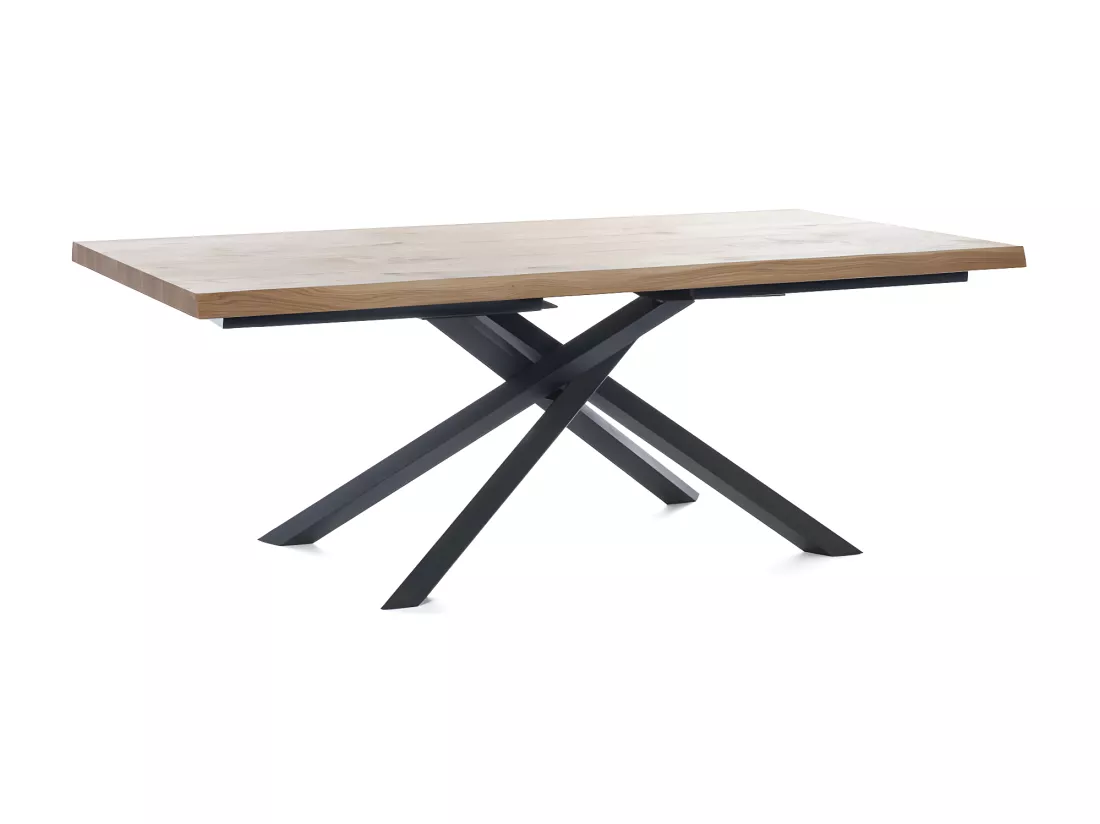 Spike Table Extensible (200/300 x 100 cm) en Placage Chêne Noir