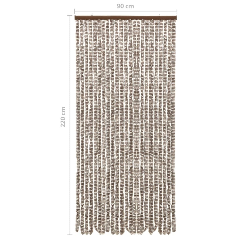 Moustiquaire taupe et blanc 90x220 cm chenille