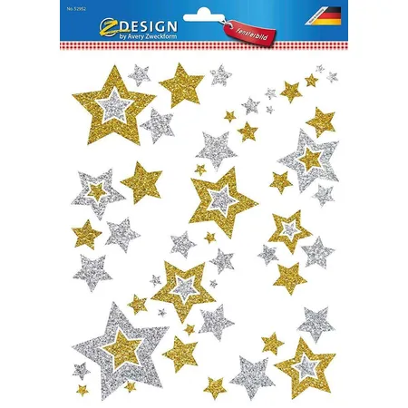 Avery Zweckform Z-Design 52952, Fensterbilder, Sterne, 6 Aufkleber