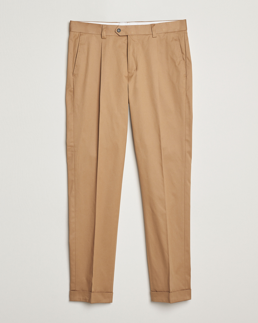 Tiger of Sweden Tenuta Pleated Cotton Trousers Beige