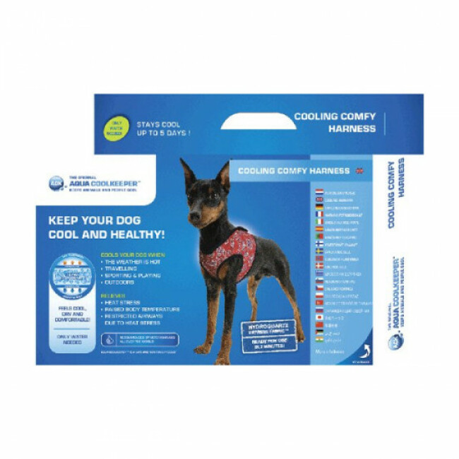 Veste rafraîchissante rouge Aqua Coolkeeper pour chien