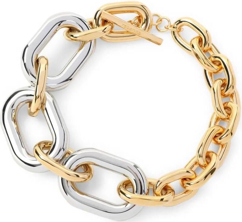 Paco Rabanne Kettingen - Interlocking Metallic Links Necklace in gold