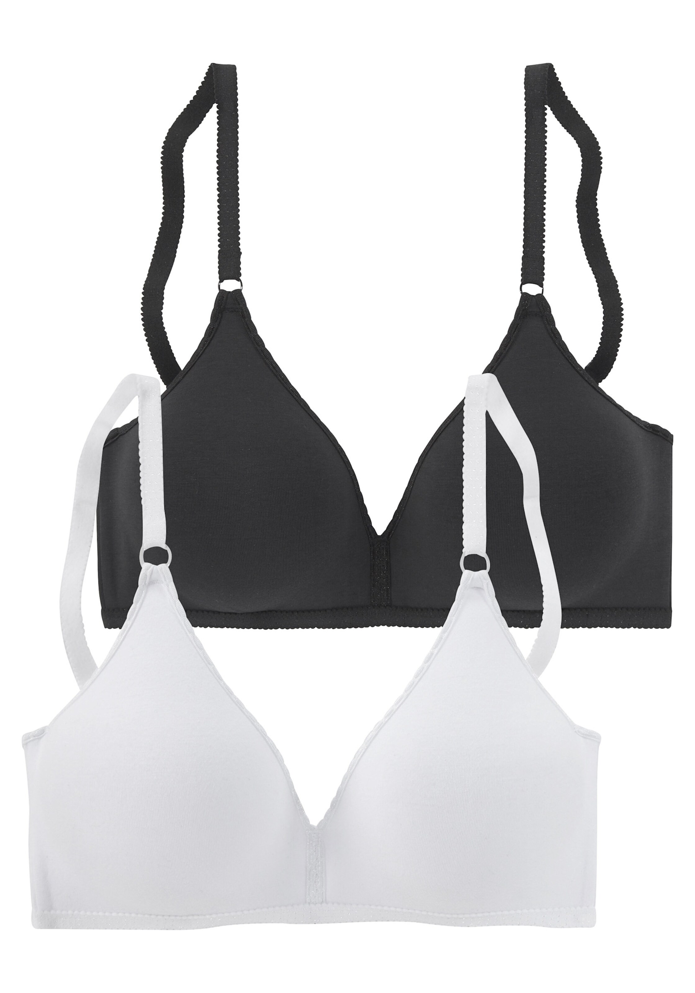 petite fleur Bralette-BH in schwarz+weiß