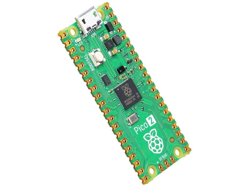 Raspberry Pi Entwicklerboard Pi Pico2 Raspberry-Pi-Mikrocontroller, 520 KB Prozessor: RP235x