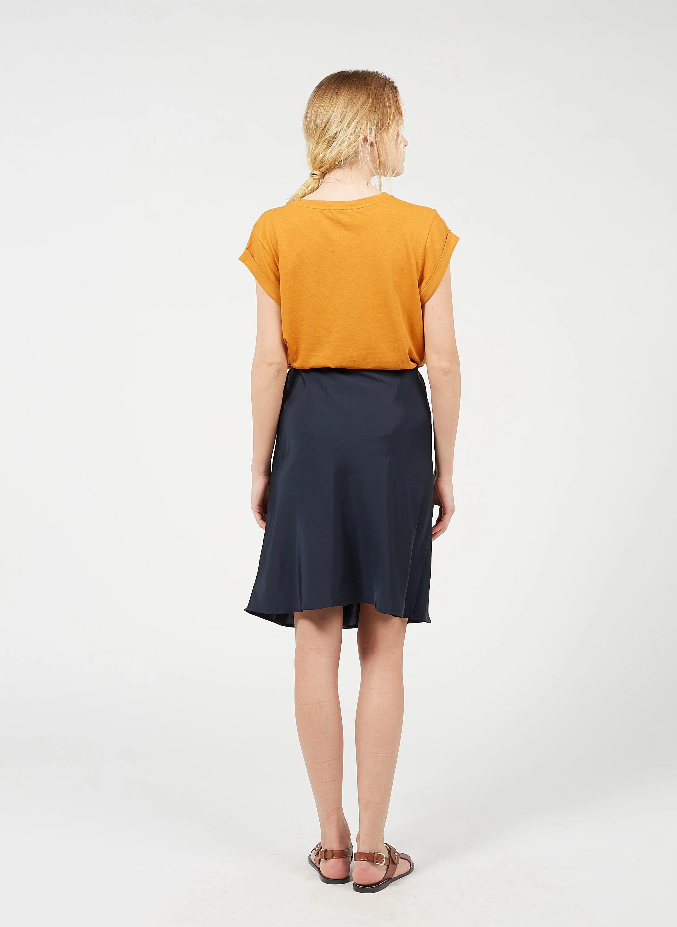 Sandales plates en cuir | Marron