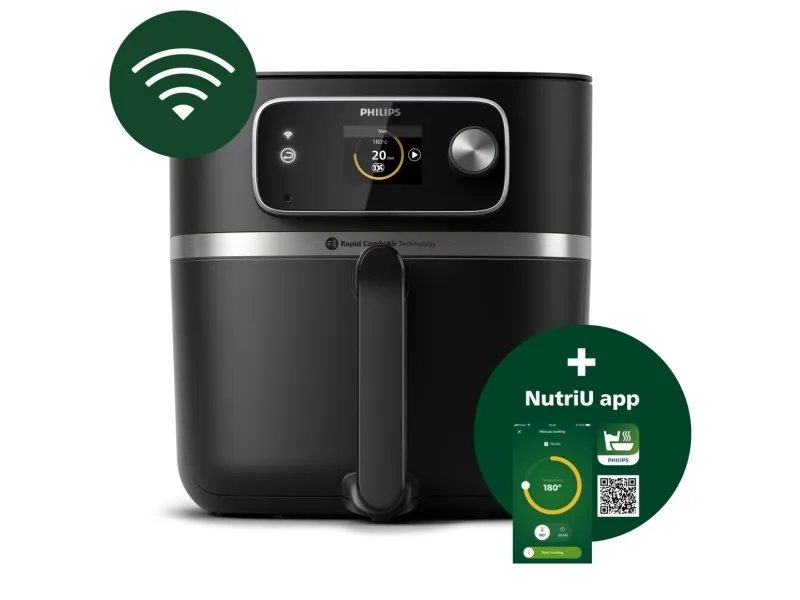 Philips 7000 Series HD9880 Airfryer Combi XXL - Varmluftsrister - 8,3 liter - 2200 W - sort