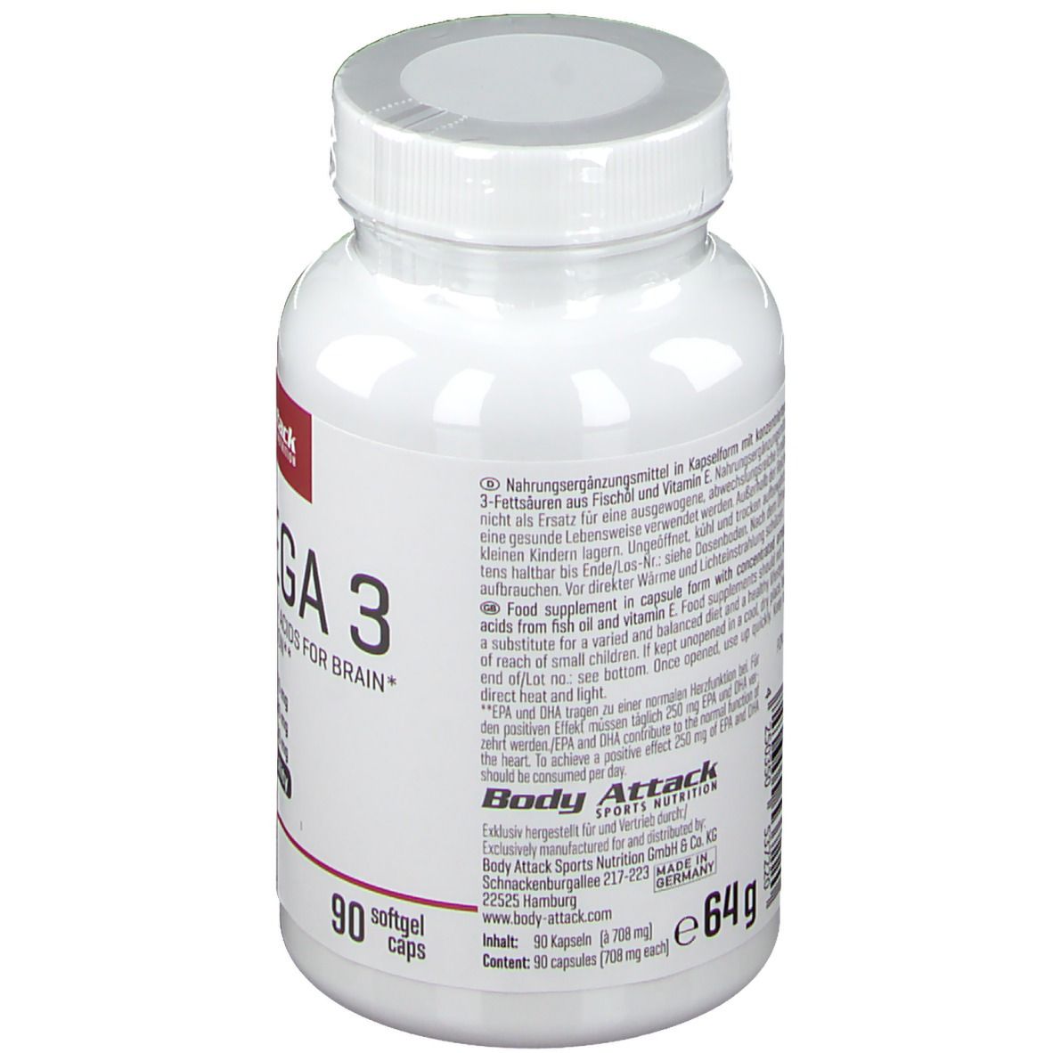 Body Attack Omega-3 Kapseln