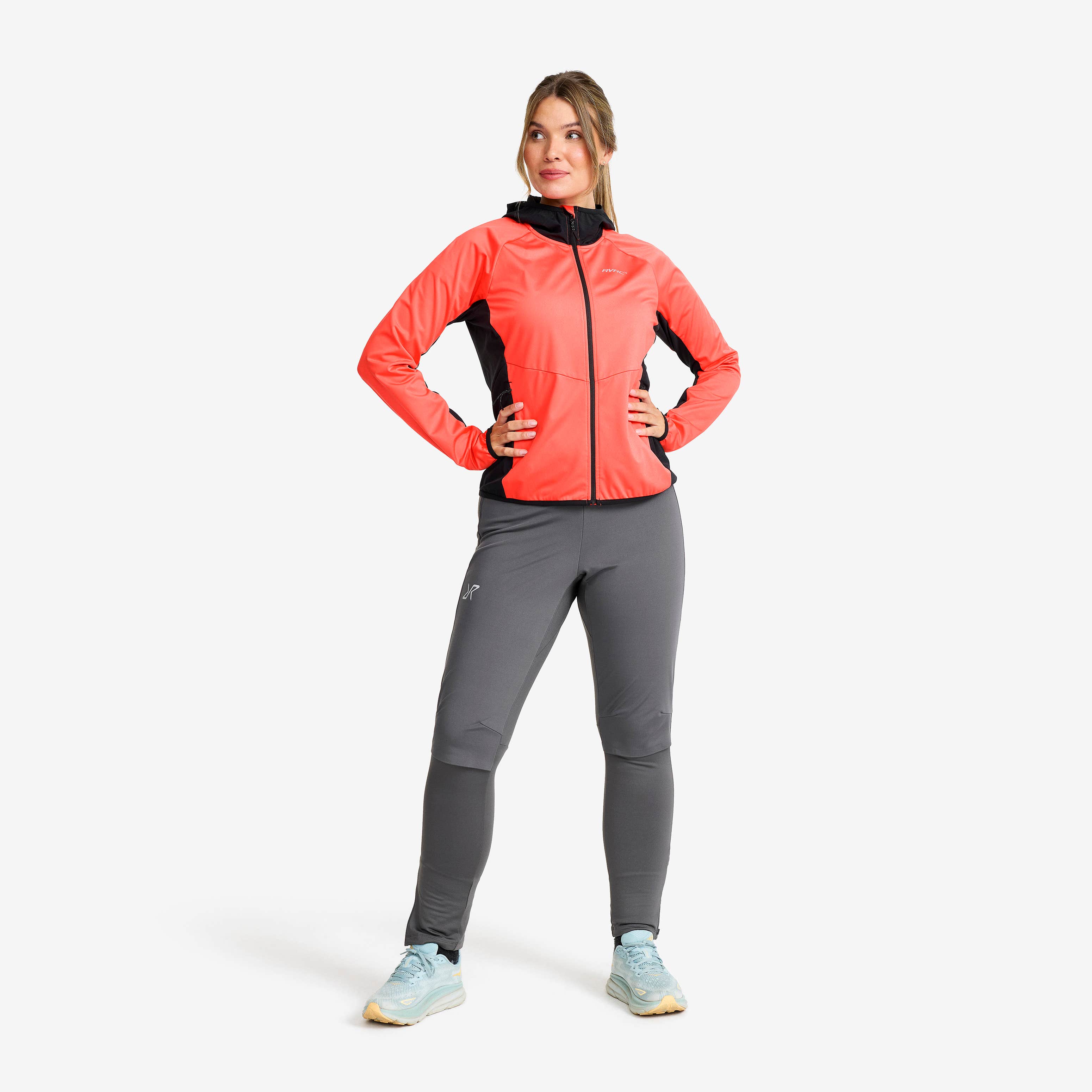 Pace Hooded Wind Jacket Dame Hot Coral