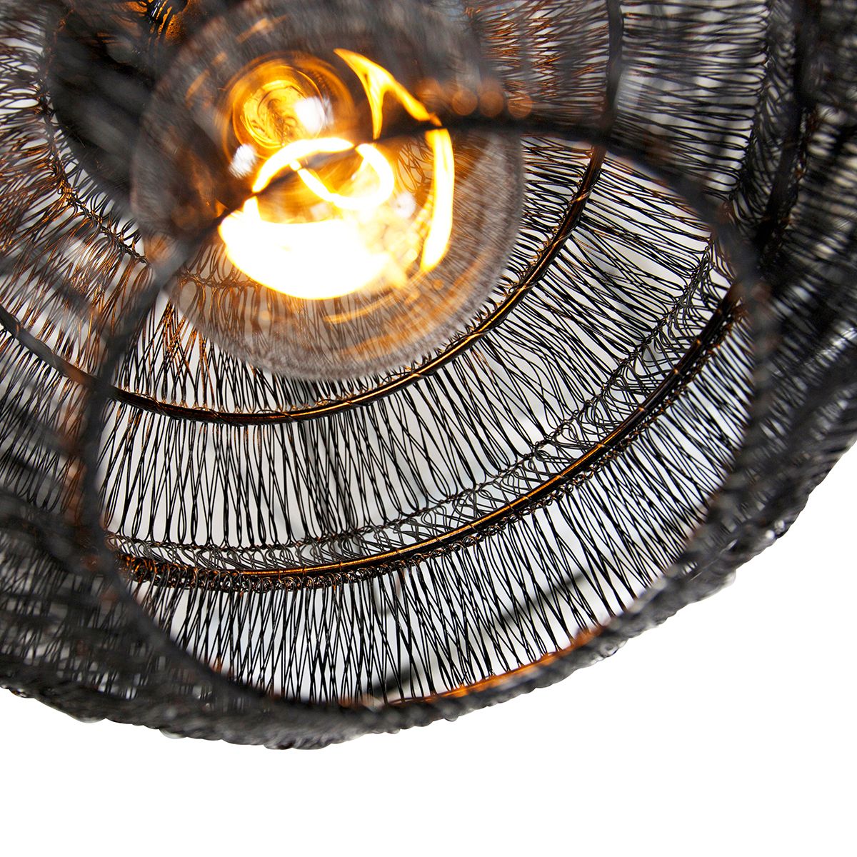 Oosterse plafondlamp zwart 25 cm - Vadi