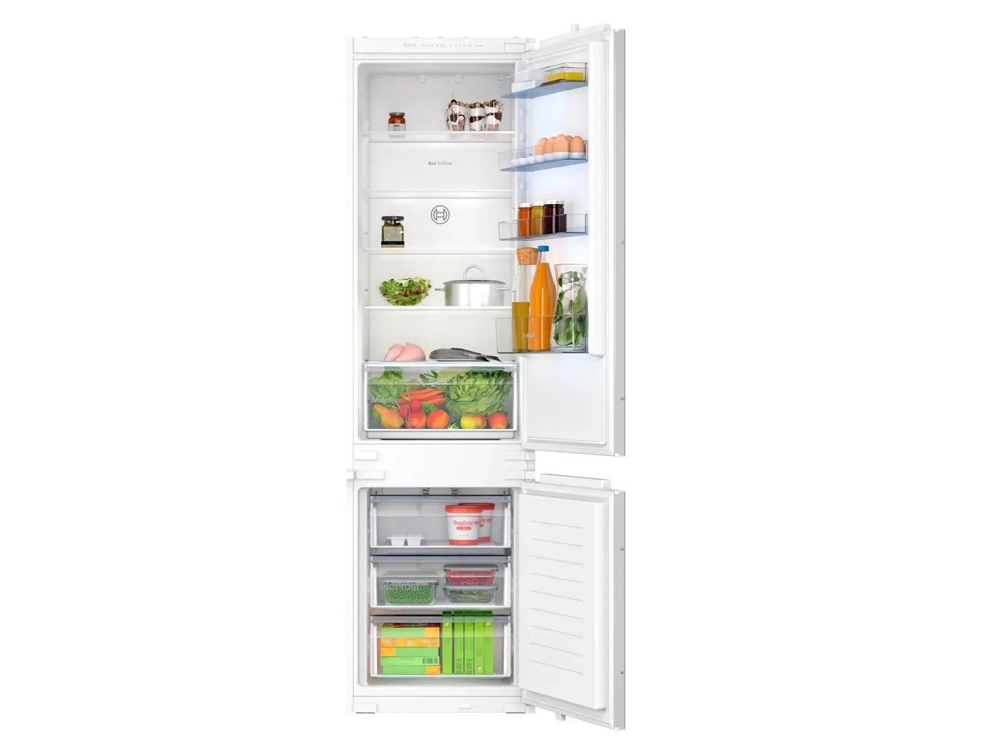 Bosch Serie | 2 KIN96NSE0 - Køleskab/fryser - bund-fryser - til indbygning - niche - bredde: 56 cm - dybde: 55 cm - højde: 194 cm - 290 liter - Klasse E