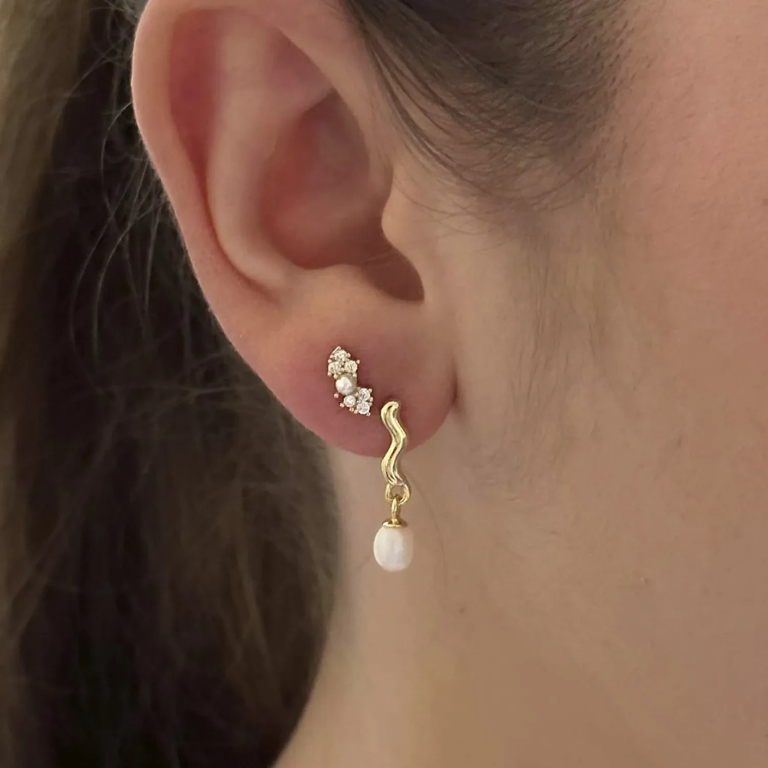 Nuni Copenhagen Lena Ørering Single 18 kt. Forgyldt Sølv A1281