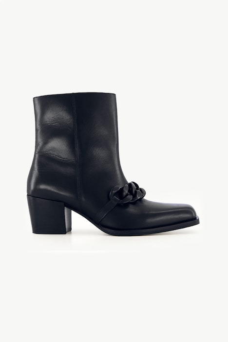 Leder-Stiefeletten, Kette, Wechselfußbett, Weite H