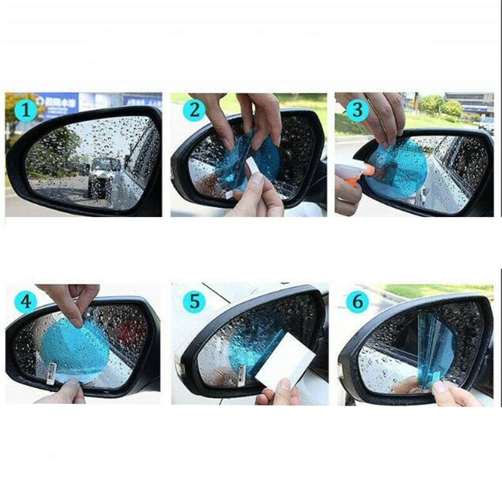 (2er Set) 150x100mm Wasserabweisende Anti-Beschlag Schutzfolie für Auto / Motorrad Rückspiegel