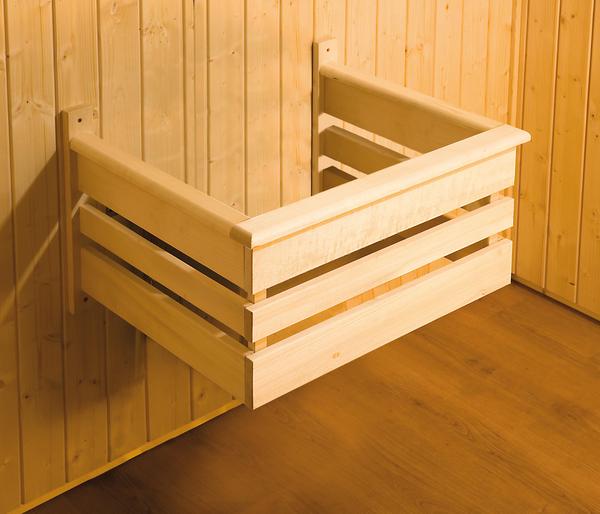 Weka Ecksauna Varberg mit Glastür und Fenster