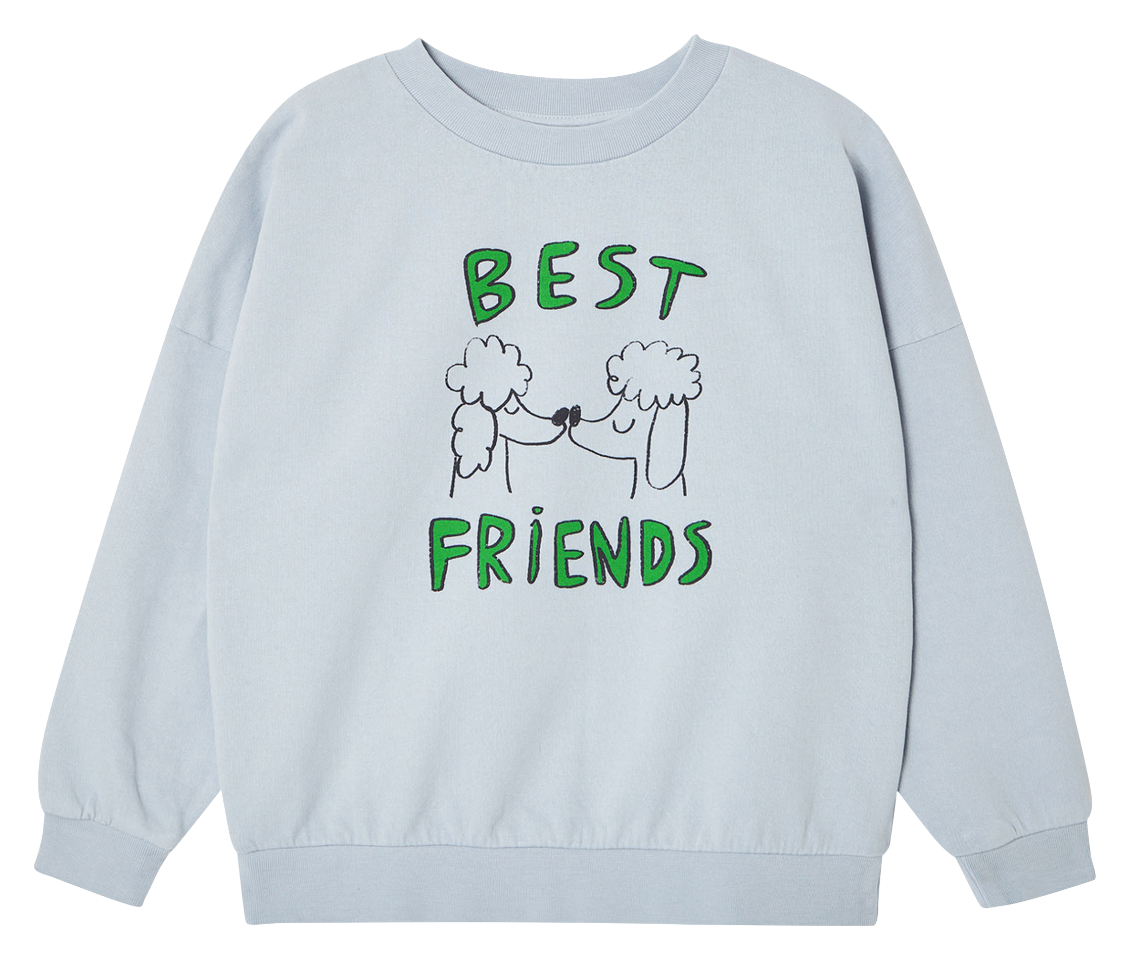 Sweat col rond imprimé en coton| Bleu