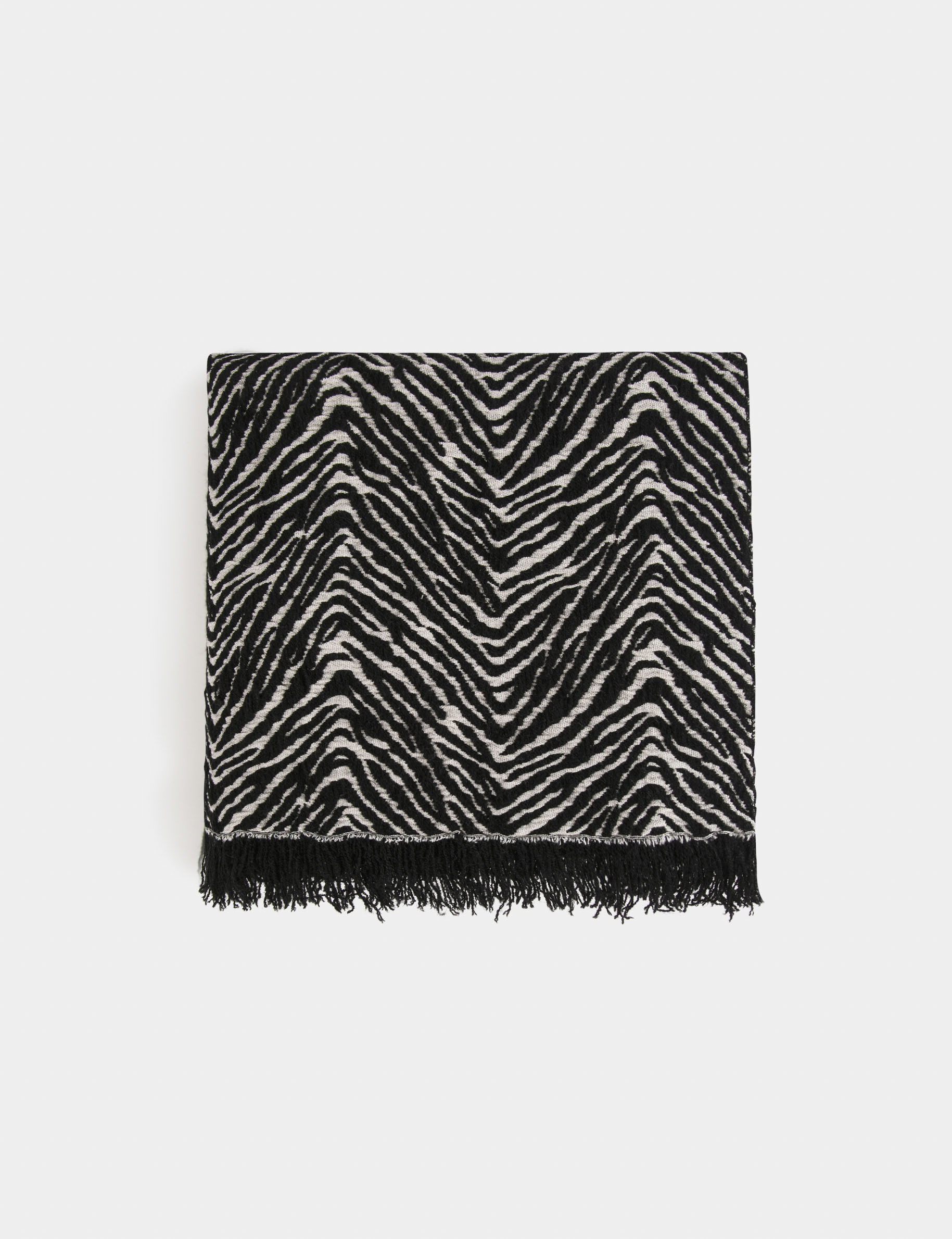Écharpe imprimé zèbre noir femme - noir