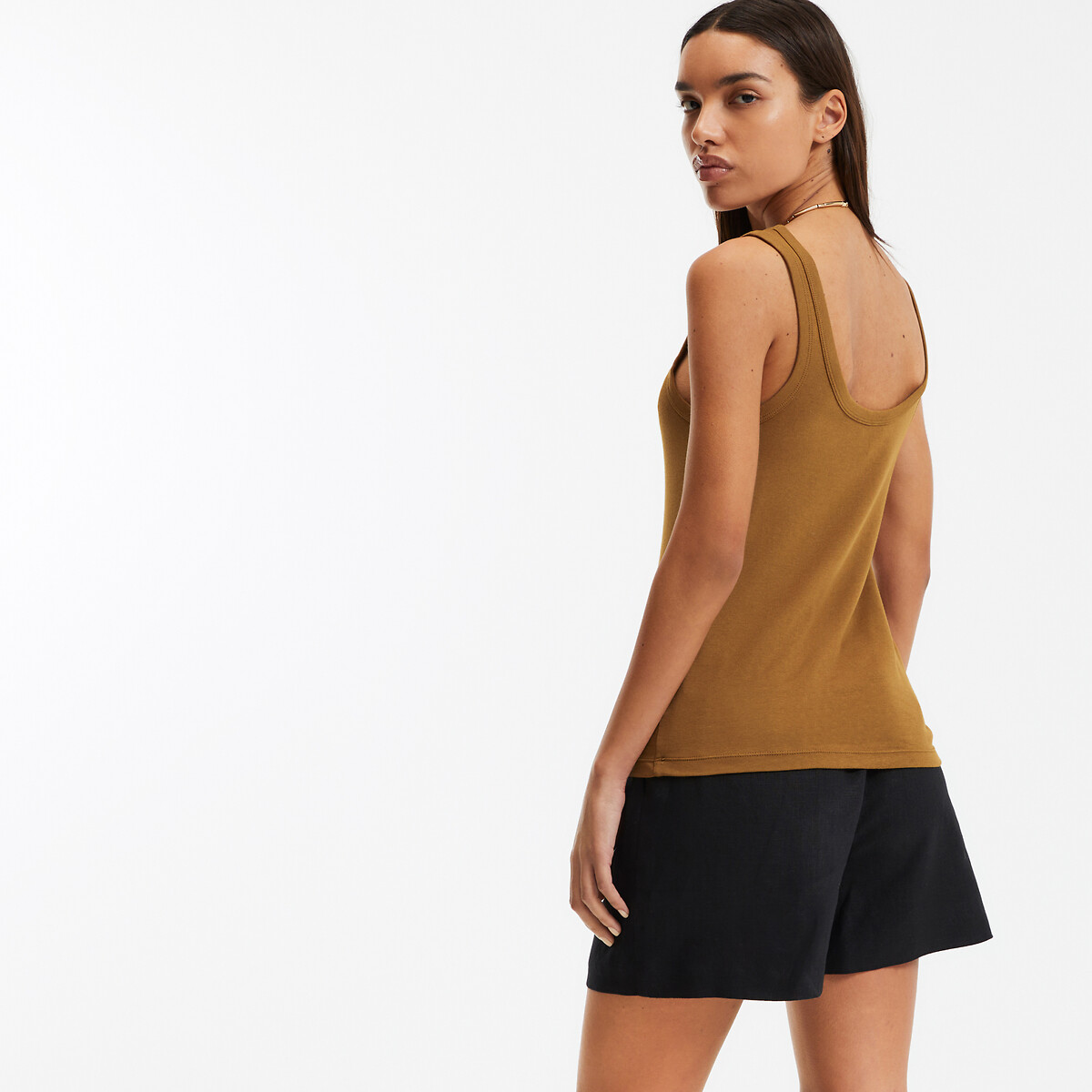 COLEÇÕES LA REDOUTE<br>Regata com gola redonda