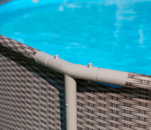 Summer Waves Frame Pool Rattan, rund, ca.