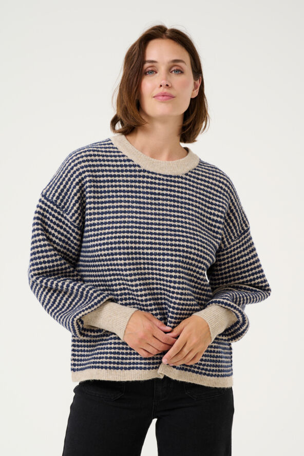 Kaffe KAellery Knit Pullover Feather gray/ blue structure