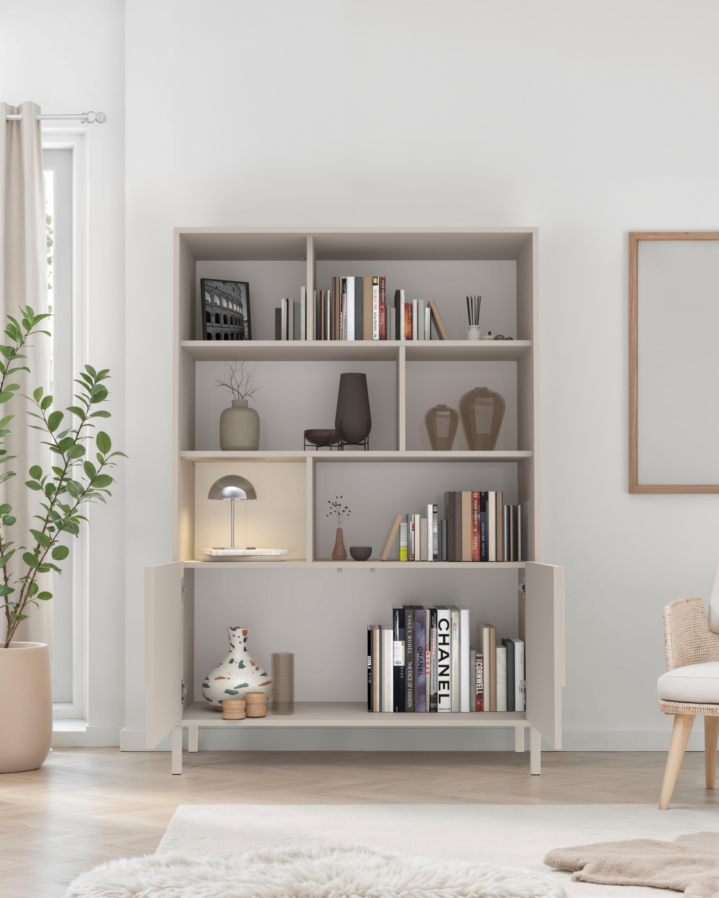 INOSIGN Highboard »Stone« 3D-Design, Push-to-open, Stauraum dekorativ & praktisch, Füsse wählbar