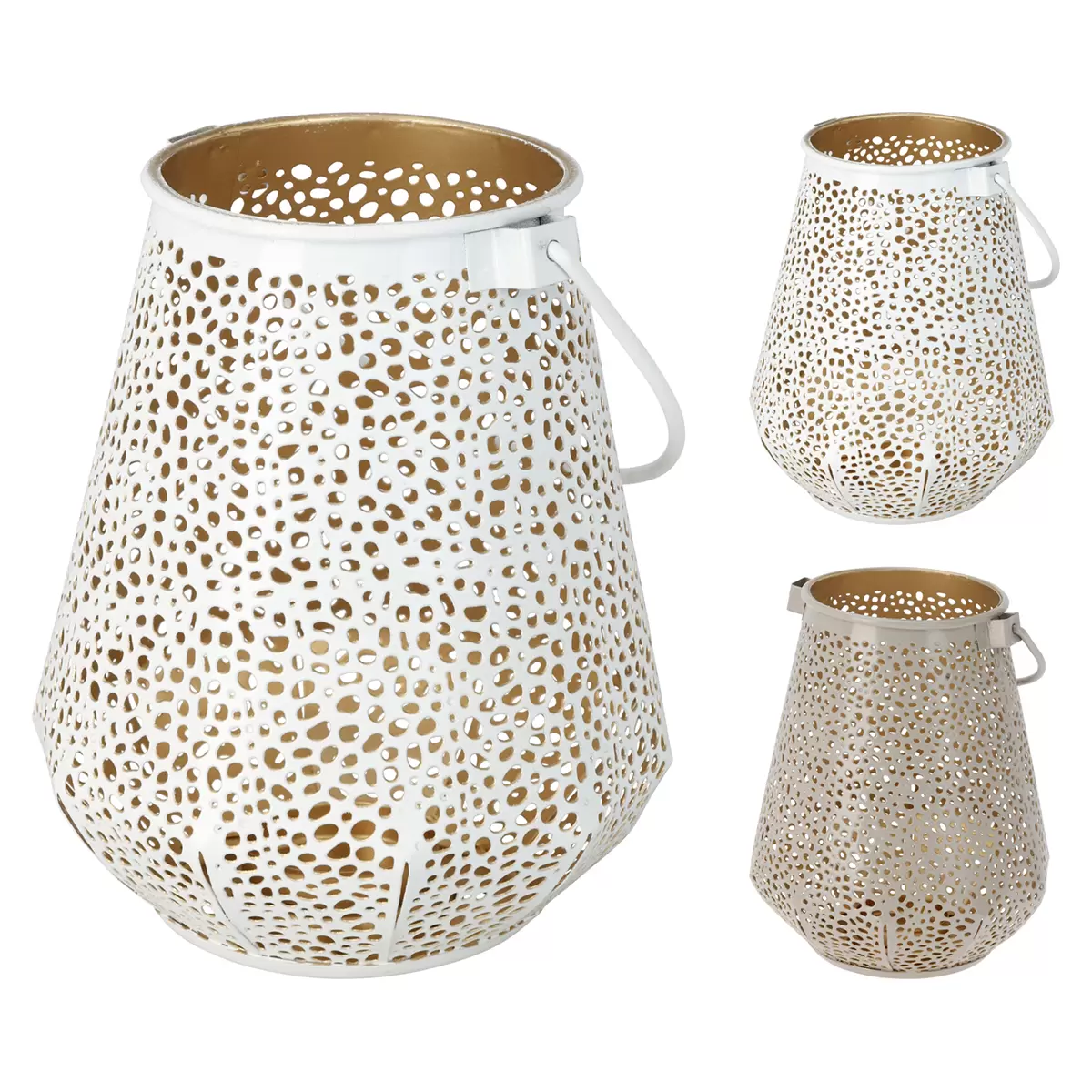 Teelichthalter Jeny gold,taupe,weiss