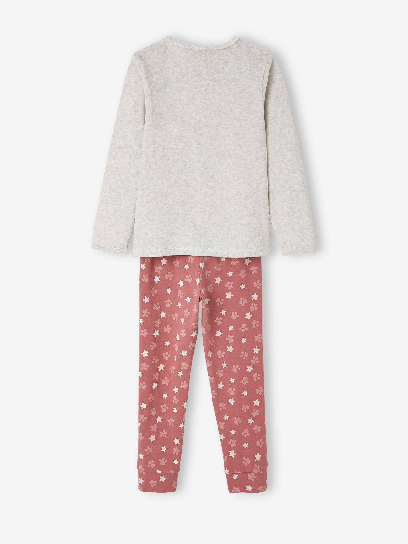 Pijama de veludo cinza claro com estampa da Patrulha Canina®