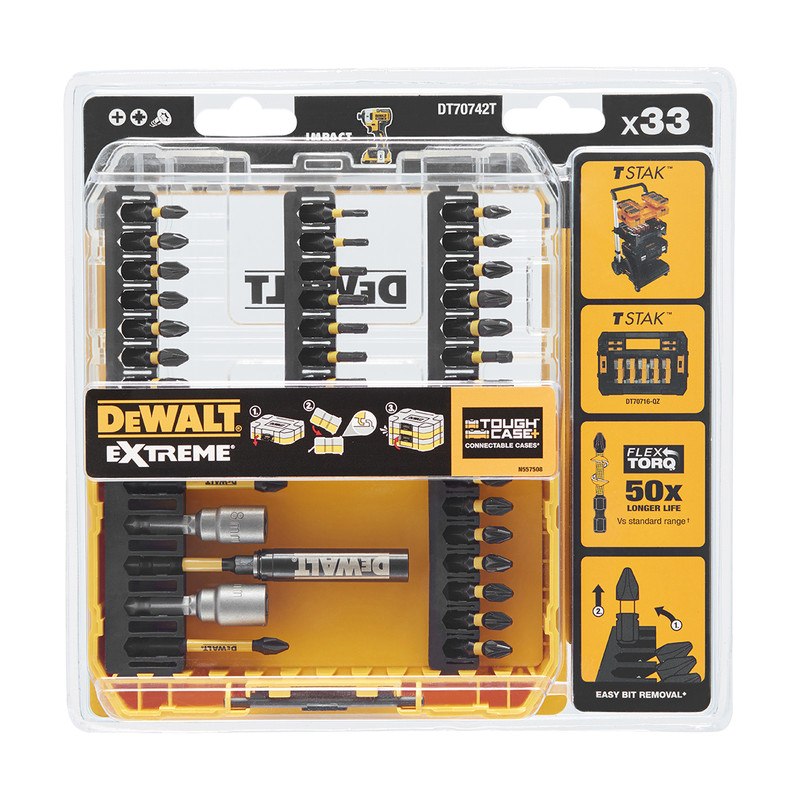 DeWALT DT70742T-QZ slagbitset in Tough Case 33-delig