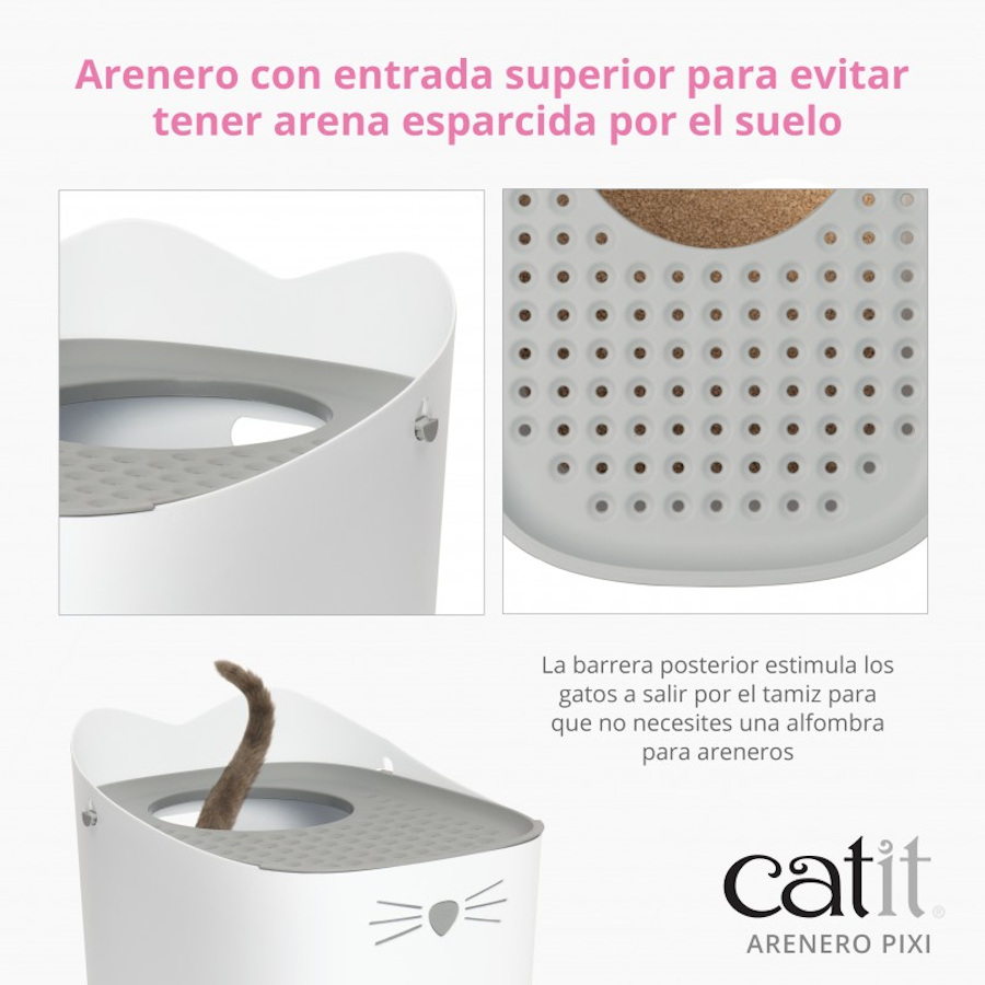 Caixa de areia branca Catit Pixi para gatos
