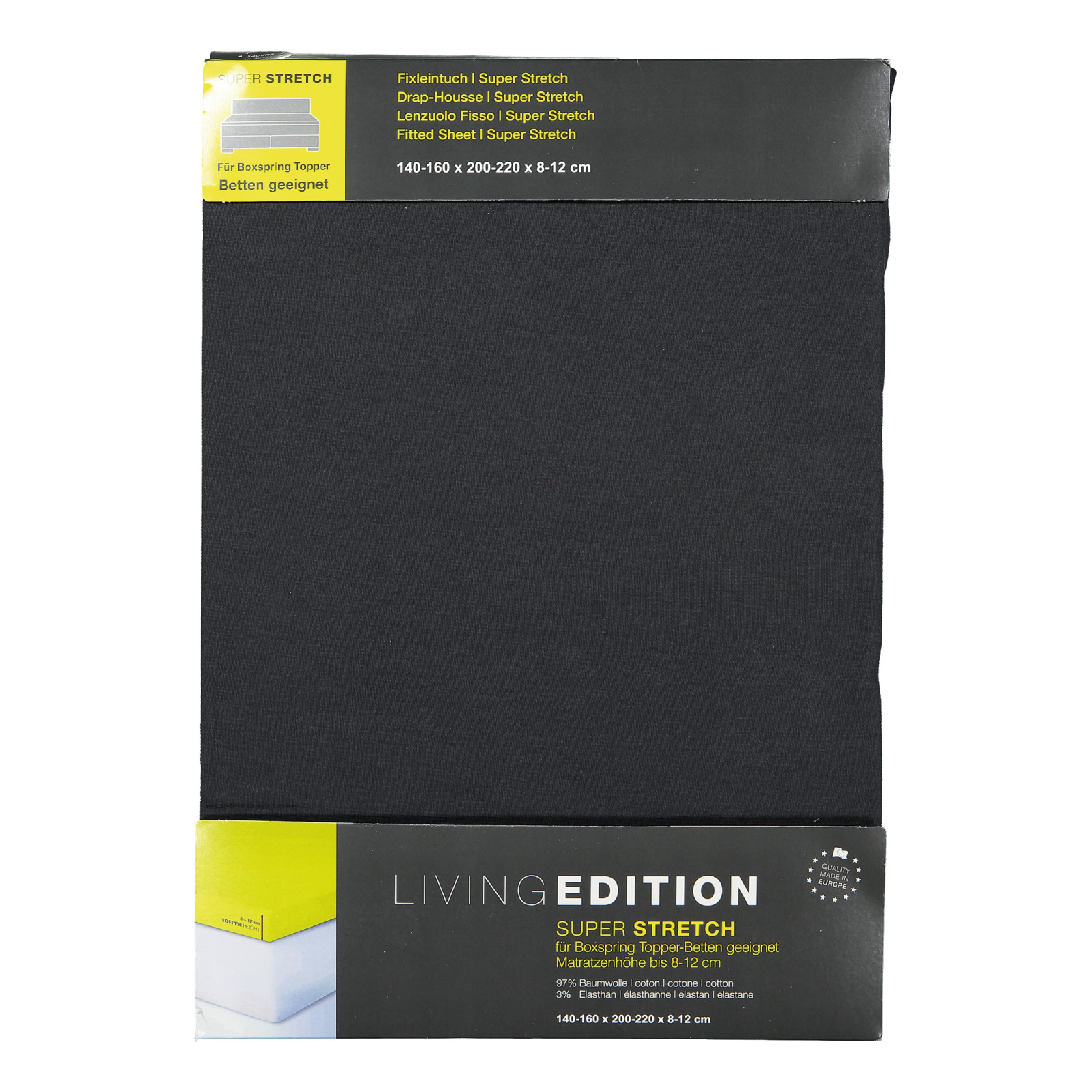 Jersey-Fixleintuch Topper anthrazit 180x200